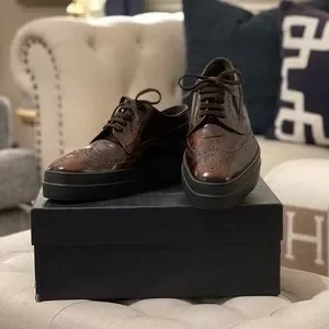 Prada | Shoes | Prada Tabacco Spazzolato Fume Oxfords | Poshmark